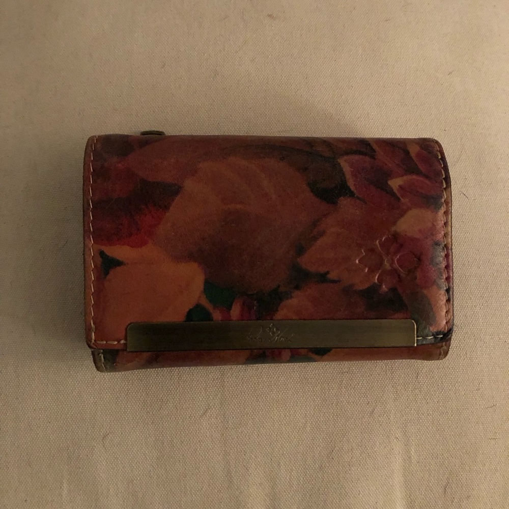 Patricia Nash Floral Leather Medium Wallet Organizer- Brown Floral